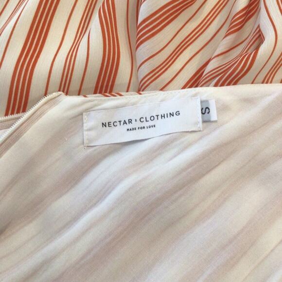 NECTAR Orange & White Stripe Spaghetti Strap Wrap Mini Dress size S - Picture 5 of 5